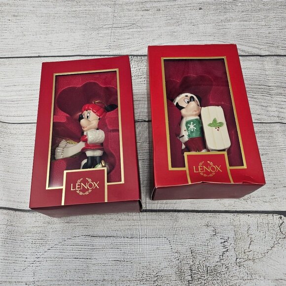 NEW! Mickey & Minnie Mouse Lenox Disney Showcase Collection Let it Snow Christma - Picture 2 of 11